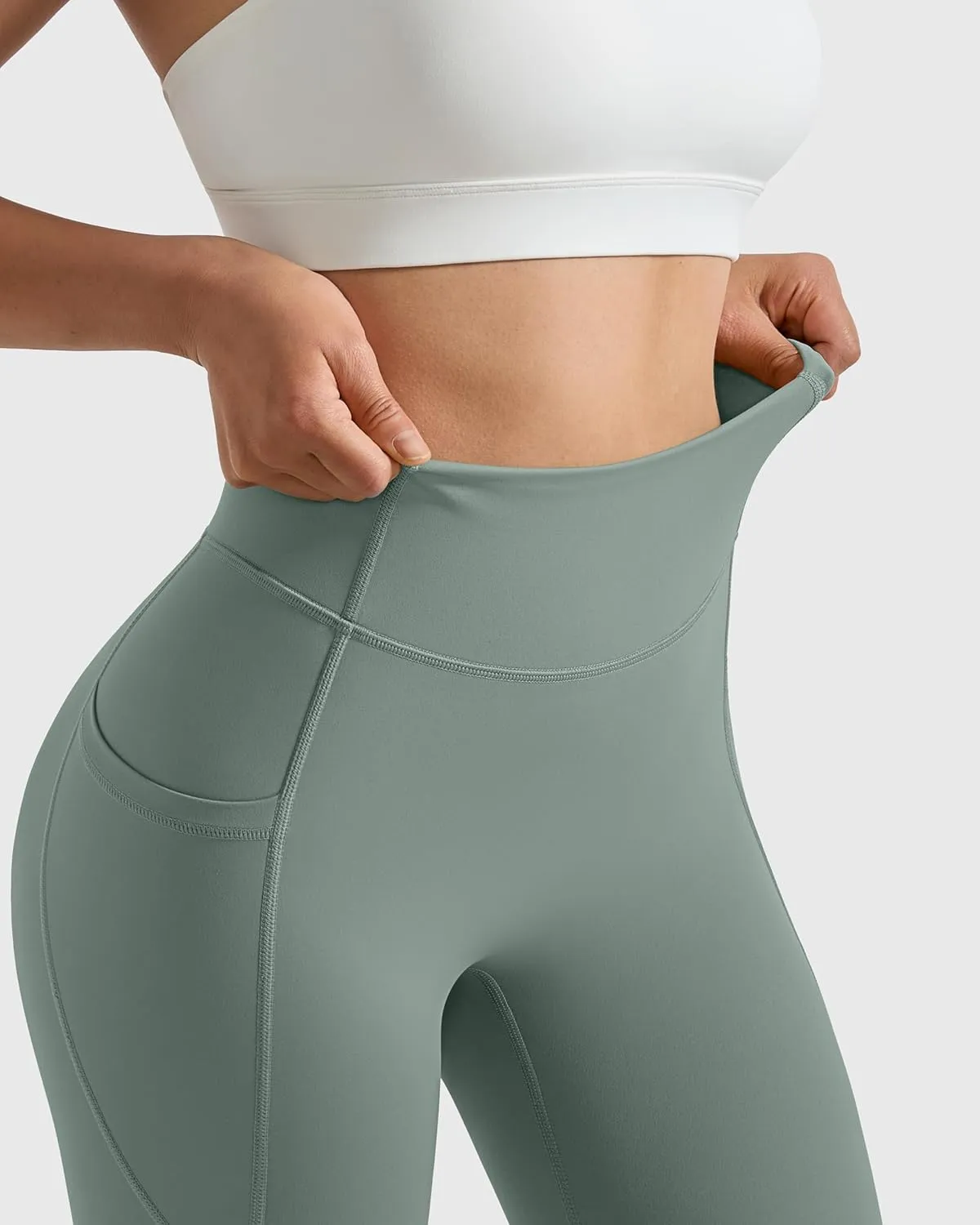 MOOSLOVER Women Buttery Soft Capris Leggings with Pockets High Waisted Scrunch Butt Tummy Control Workout Yoga Pants