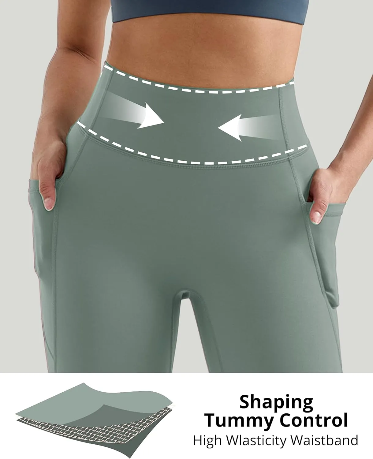 MOOSLOVER Women Buttery Soft Capris Leggings with Pockets High Waisted Scrunch Butt Tummy Control Workout Yoga Pants
