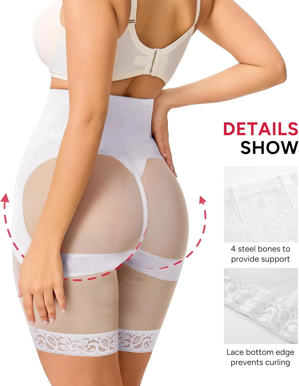 Nebility Tummy Control Shapewear Shorts High Waisted Body Shaper Butt Lifting Panties Thigh Slimmer Girdle