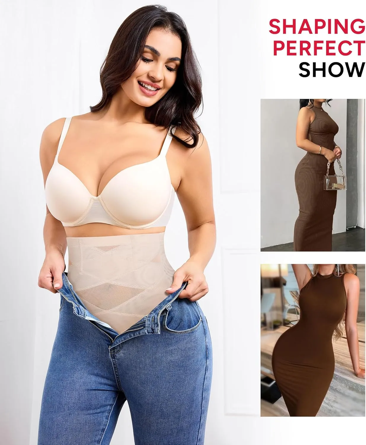 Nebility Tummy Control Shapewear Shorts High Waisted Body Shaper Butt Lifting Panties Thigh Slimmer Girdle