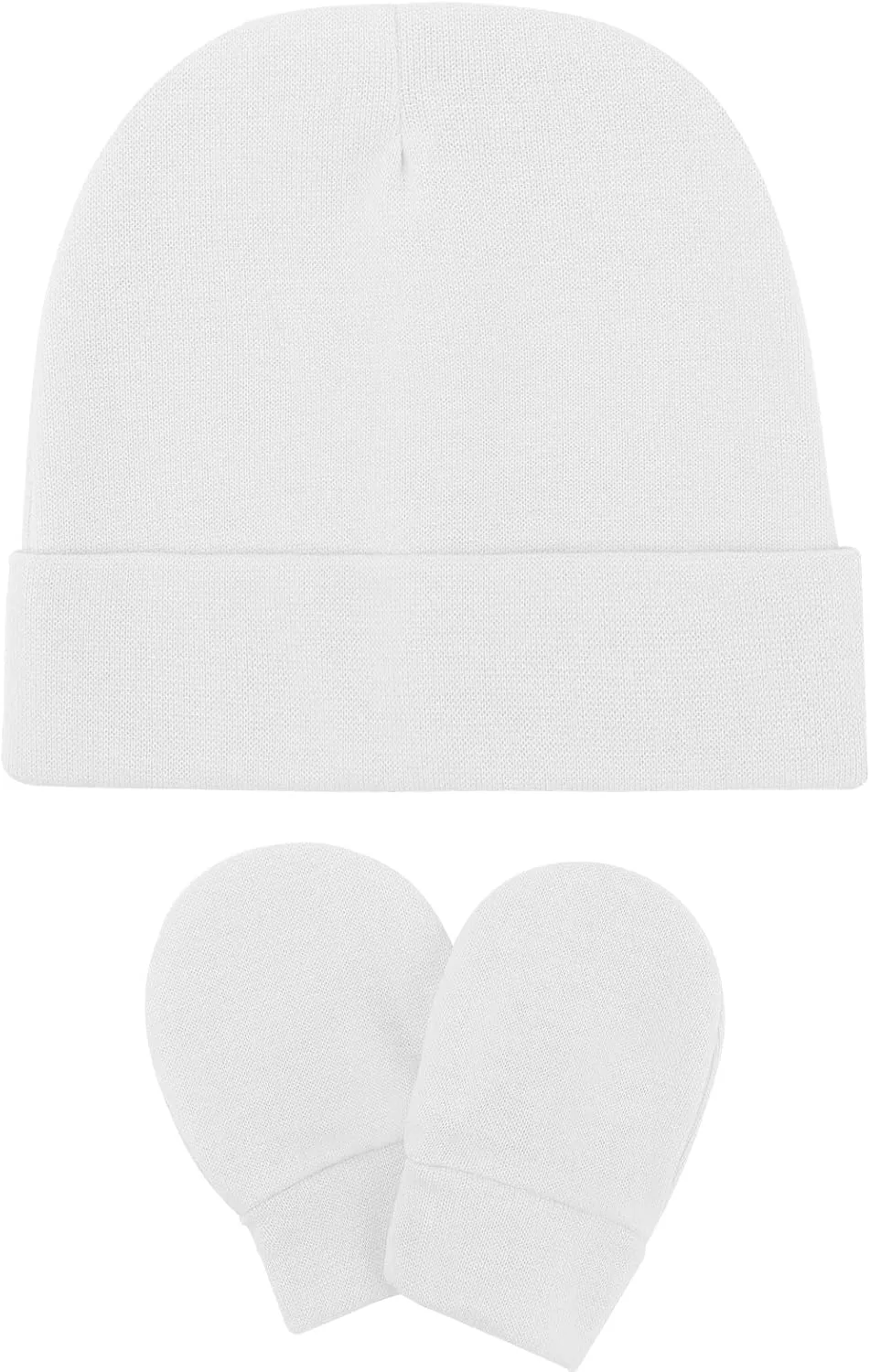 Newborn Baby Hats and Mittens Set Infant Beanie Cap Toddler Gloves Newborn Hospital Hats for Baby Boy Girl Kid 0-6 Months