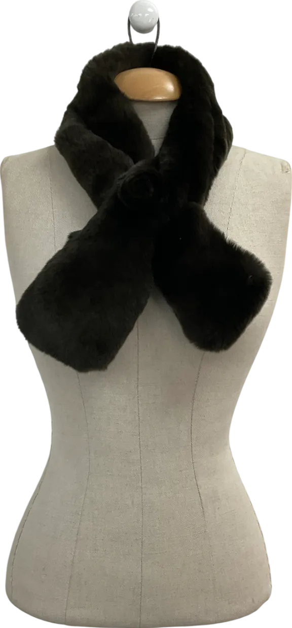 n.peal Brown Luxury Deep Pile Rex Fur Neck Warmer