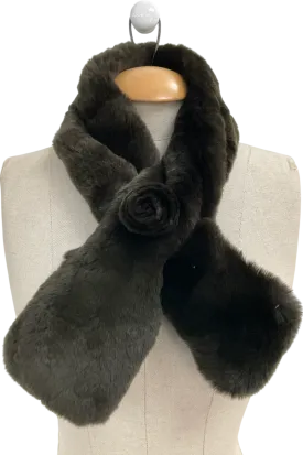 n.peal Brown Luxury Deep Pile Rex Fur Neck Warmer