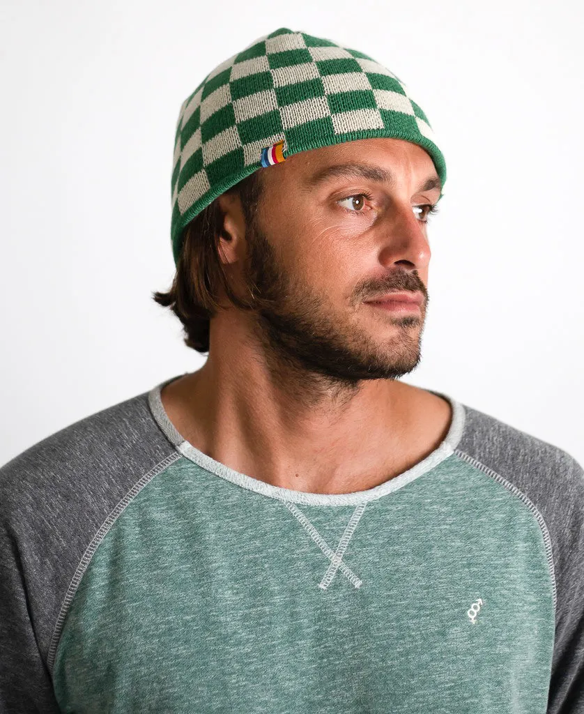Organic Cotton Beanie | Swell Check Green