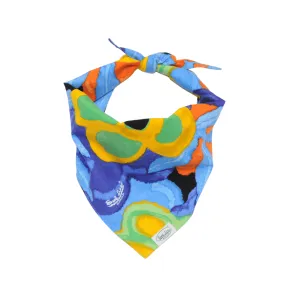 Pet Bandana - Surf Line Hawaii Floral Ferns Black