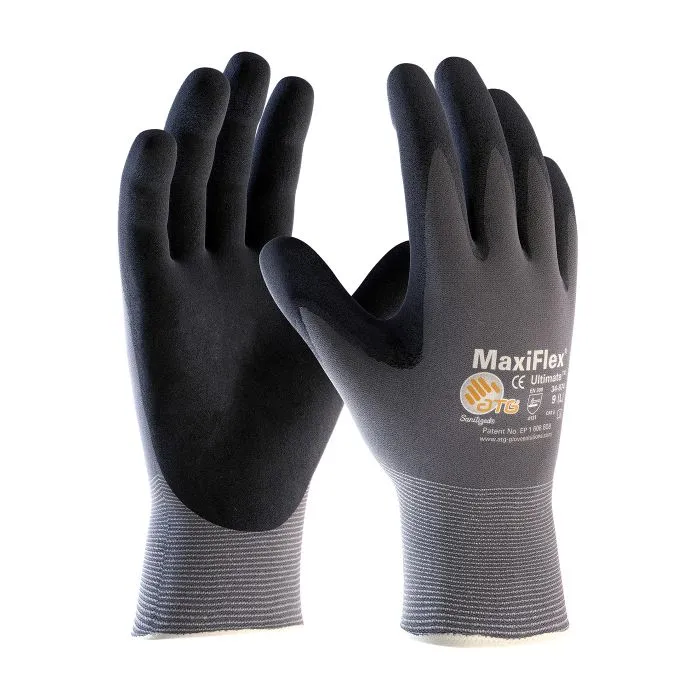PIP ATG 34-874 Maxiflex Ultimate Gloves Micro Foam Nitrile Coated Palm Coat, 1 Pair