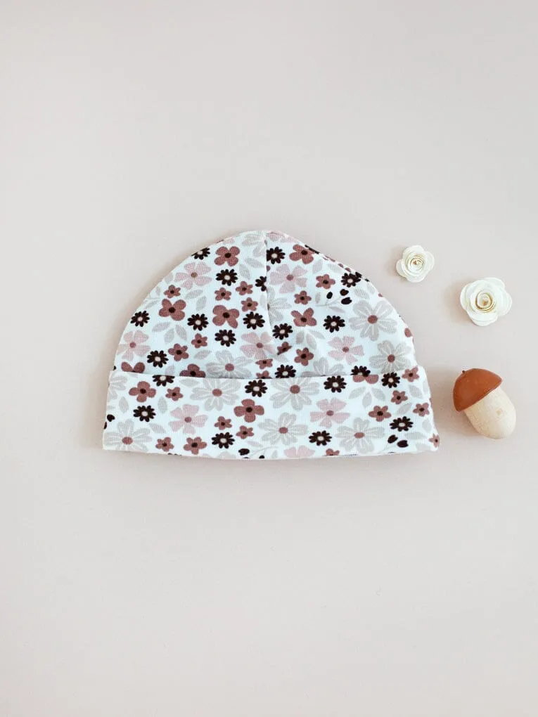Preemie Round Hat, Ditsy Floral
