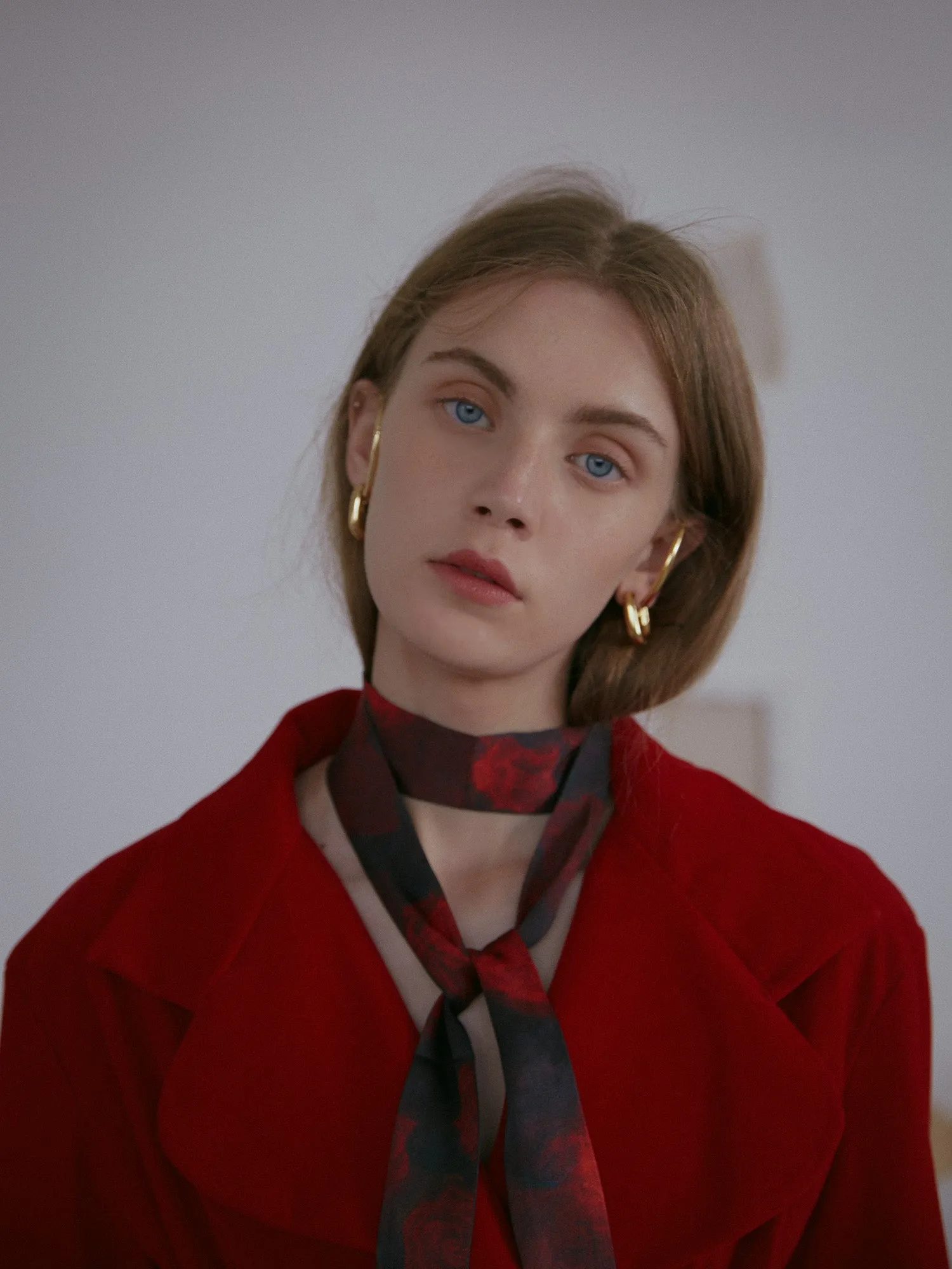 "La Rosa" Silk Skinny Scarf
