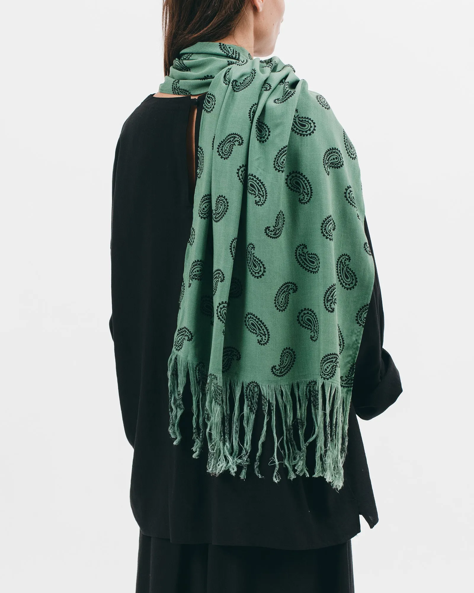 Rayon Oversized Scarf - Jade Paisley