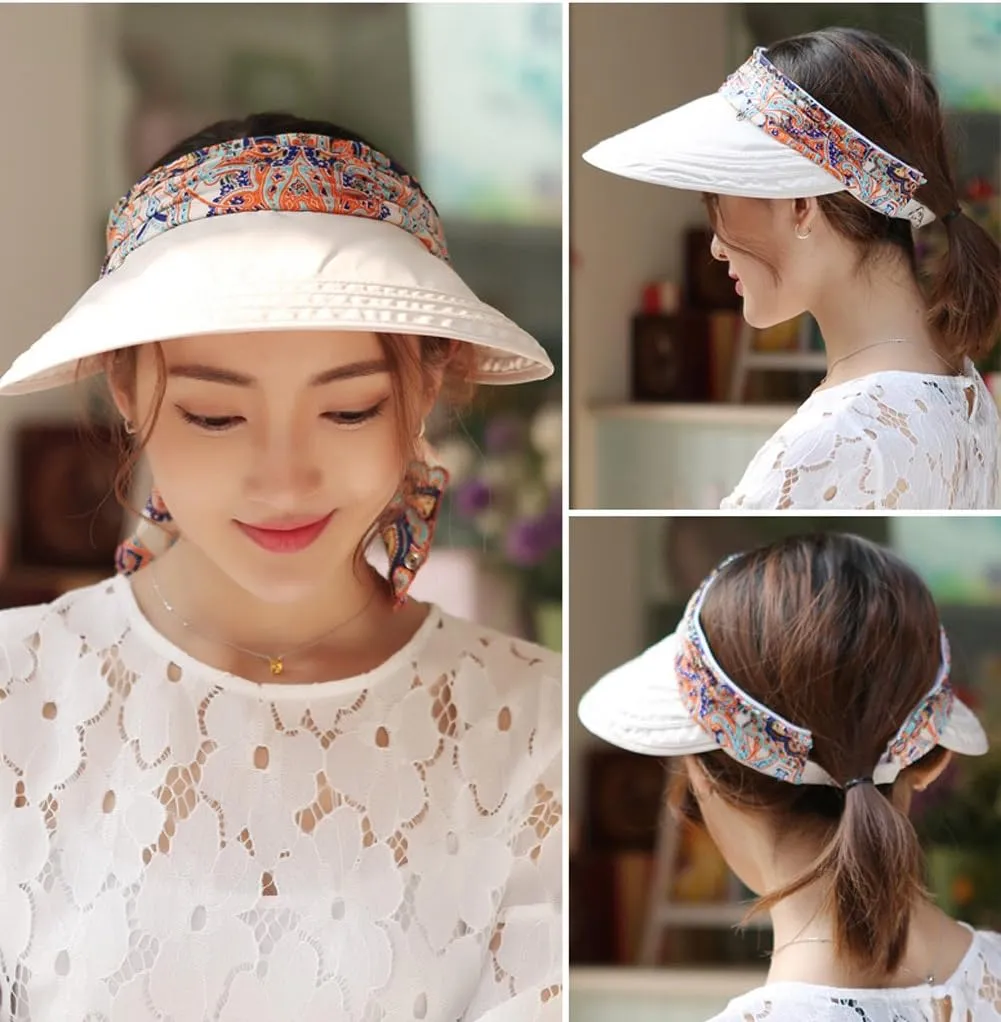 Roll Up Wide Brim Sun Visor UPF 50  UV Protection Sun Hat with Neck Protector