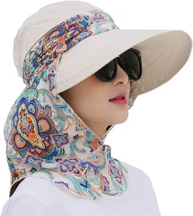 Roll Up Wide Brim Sun Visor UPF 50  UV Protection Sun Hat with Neck Protector