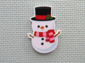 Scarf Wearing Snowman Needle Minder, Cover Minder, Magnet