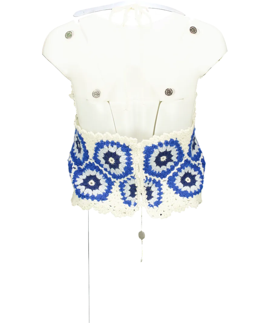 Sea New York Blue Hayden Crochet Halter Neck Tank UK M