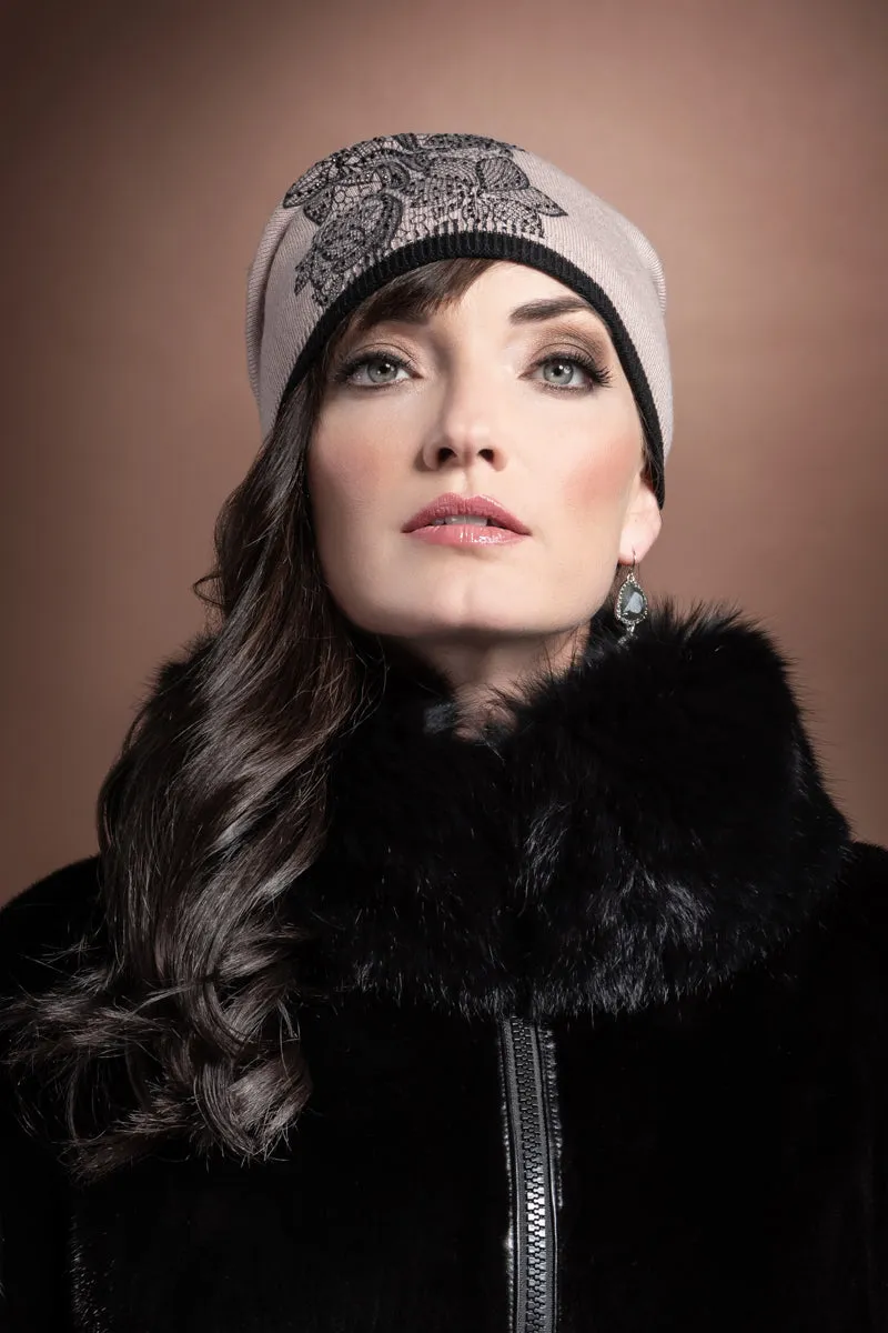 Sofia Embroidered Beanie Hat