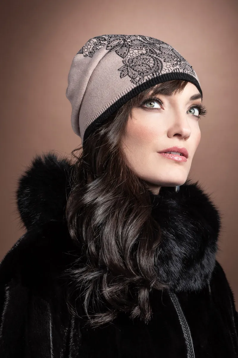 Sofia Embroidered Beanie Hat