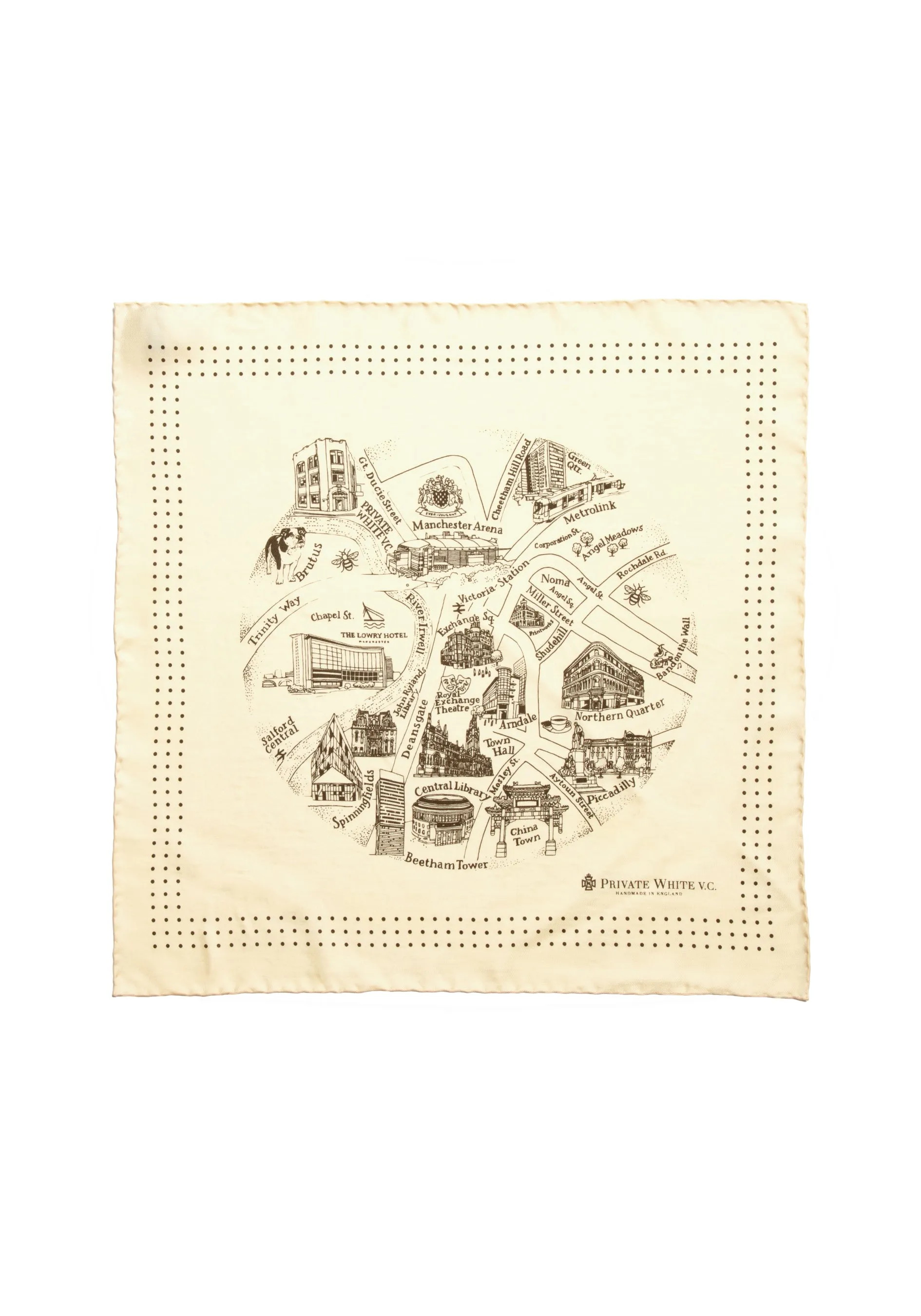 The Manchester Silk Scarf - Alabaster