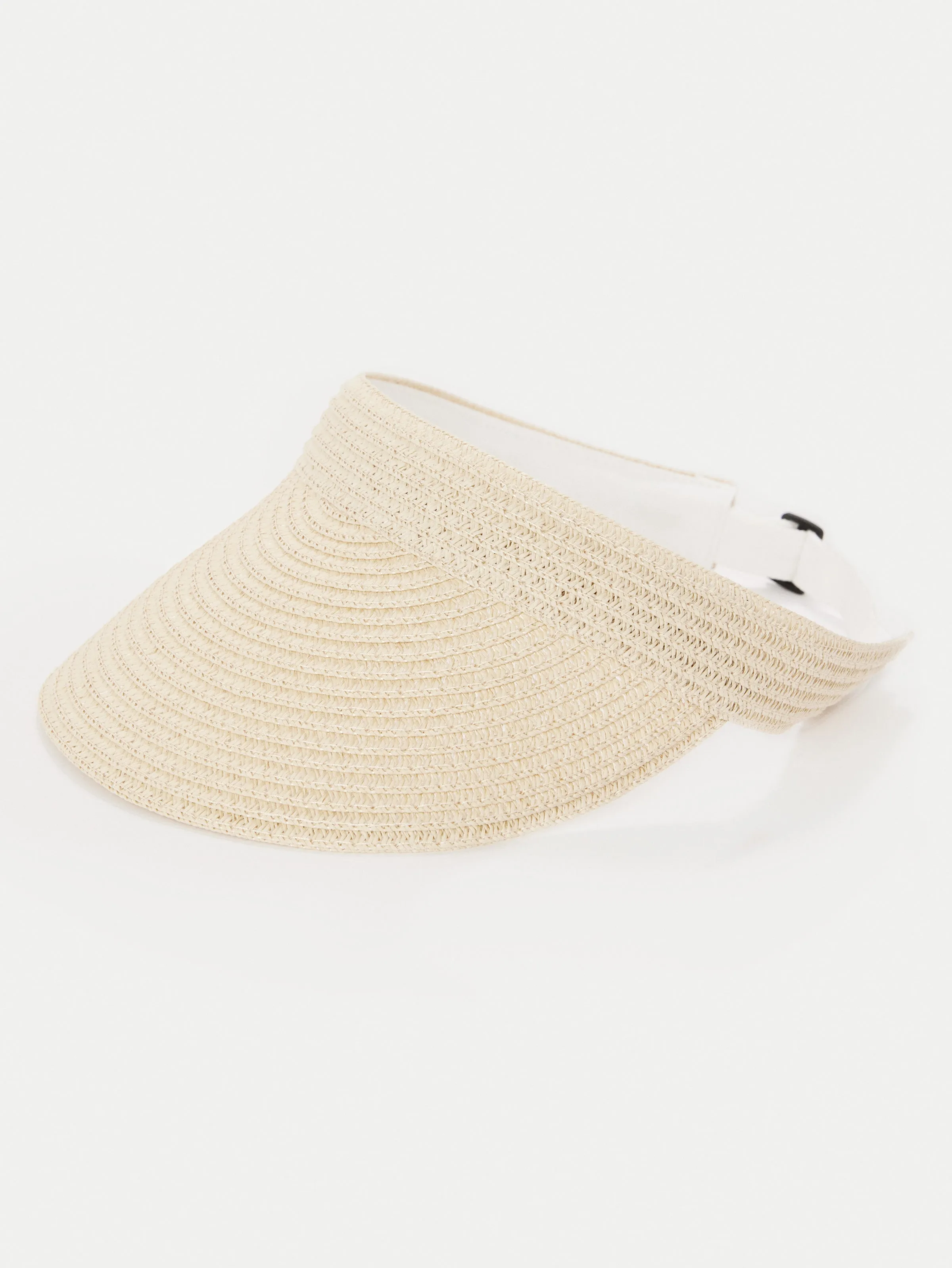 The Raffia Beach Visor in Natural Light