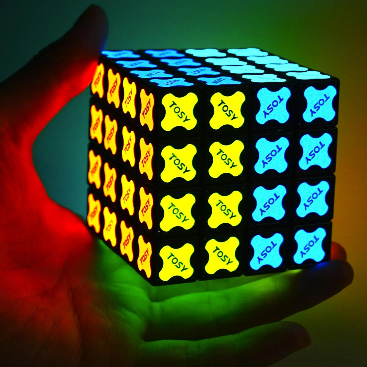TOSY Magnet Cube 4x4 - 560 Magnets, 70 Blocks, 8 in 1 Toy: Puzzle Cube Game, Creative Building Blocks, Transformable Fidget Spinner, Infinity Cube, Magnet Tiles, UV Flashlight, Glowing STEAM Toy
