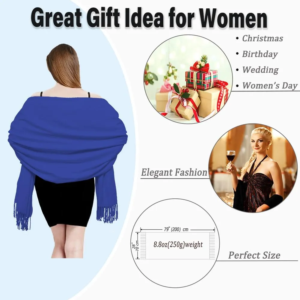 TwoYek Womens Scarf Pashmina Shawls and Wraps for Evening Dress Wedding Bridesmaid Gift
