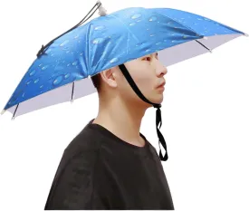 Umbrella Hat, 25 Inch Fishing Cap, Hands Free Elastic Folding Compact UV & Rain Protection Headwear