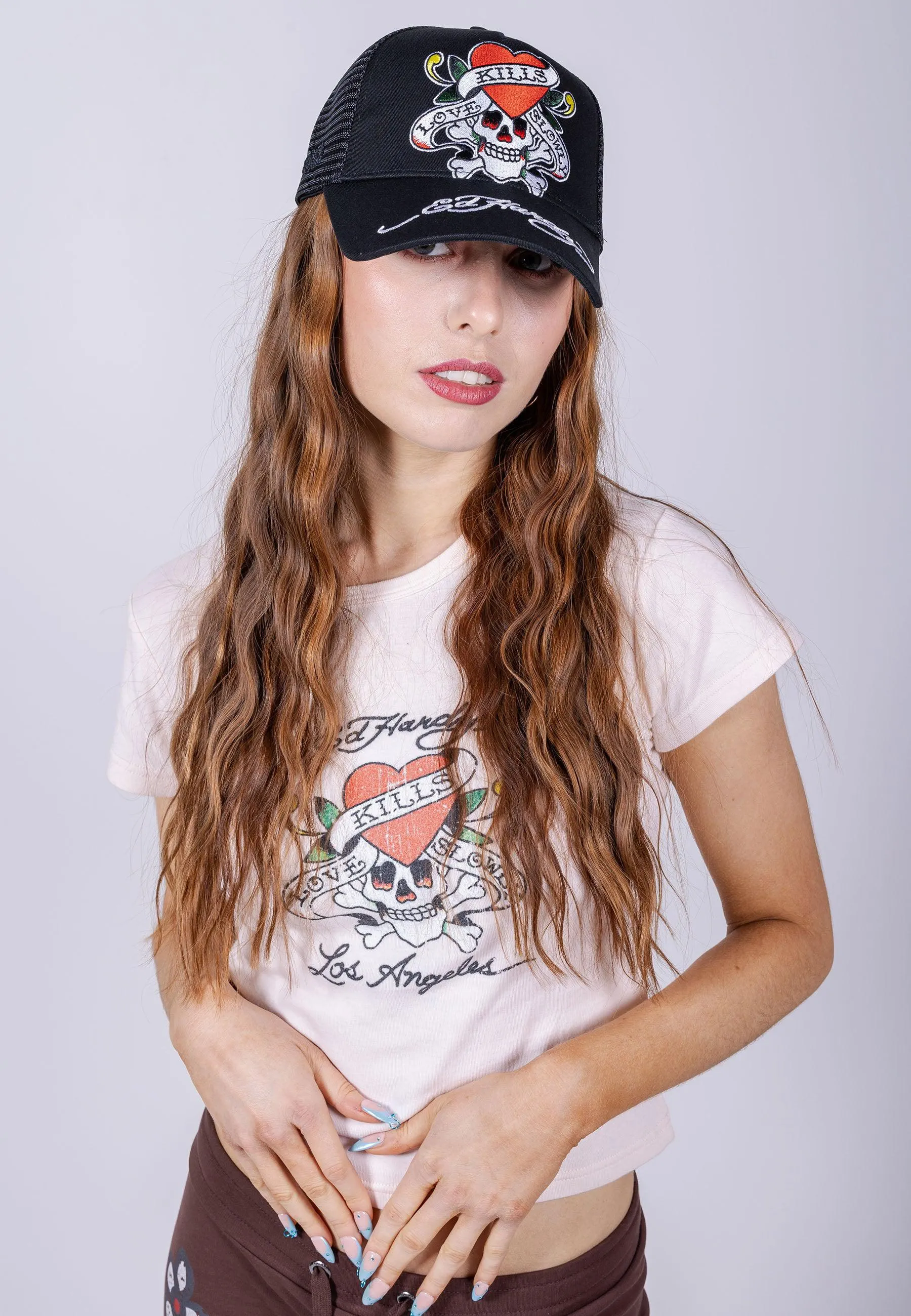 Unisex Love-Slowly Twill Front Mesh Trucker Cap - Black