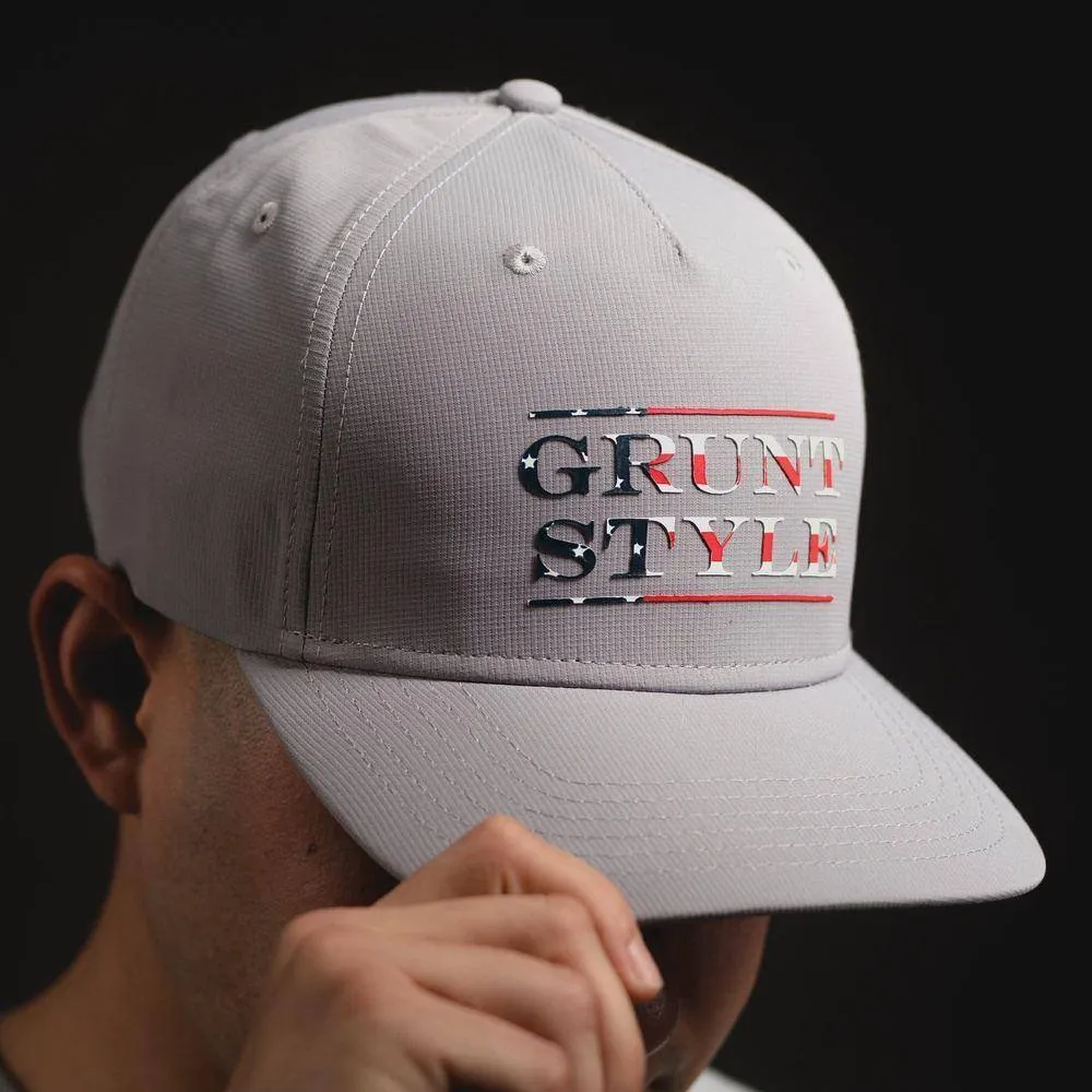 US Flag Stacked Logo Performance Hat