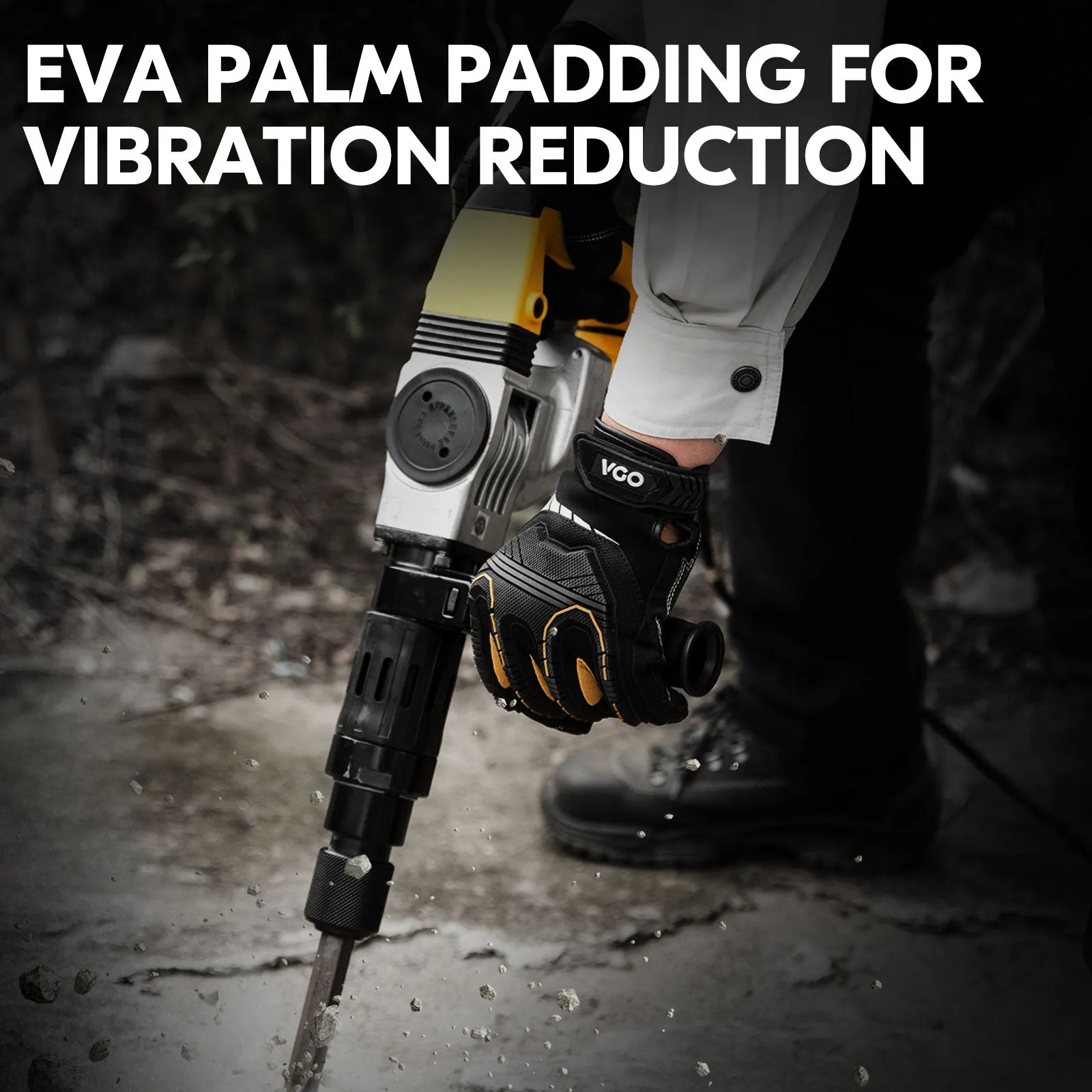 VGO 1/3 Pairs High Dexterity of Heavy-Duty Synthetic Leather Work Gloves Mechanic Gloves Rigger Gloves  (Black, SL8849)