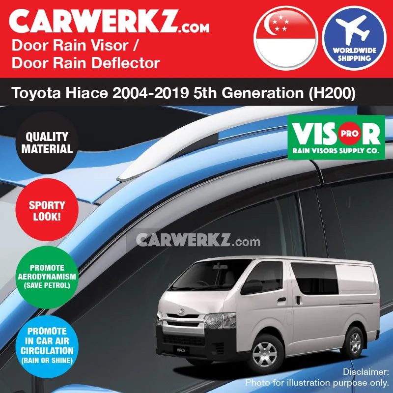 VISOR PRO Toyota Hiace 2004-2019 5th Generation (H200) Door Window Visors