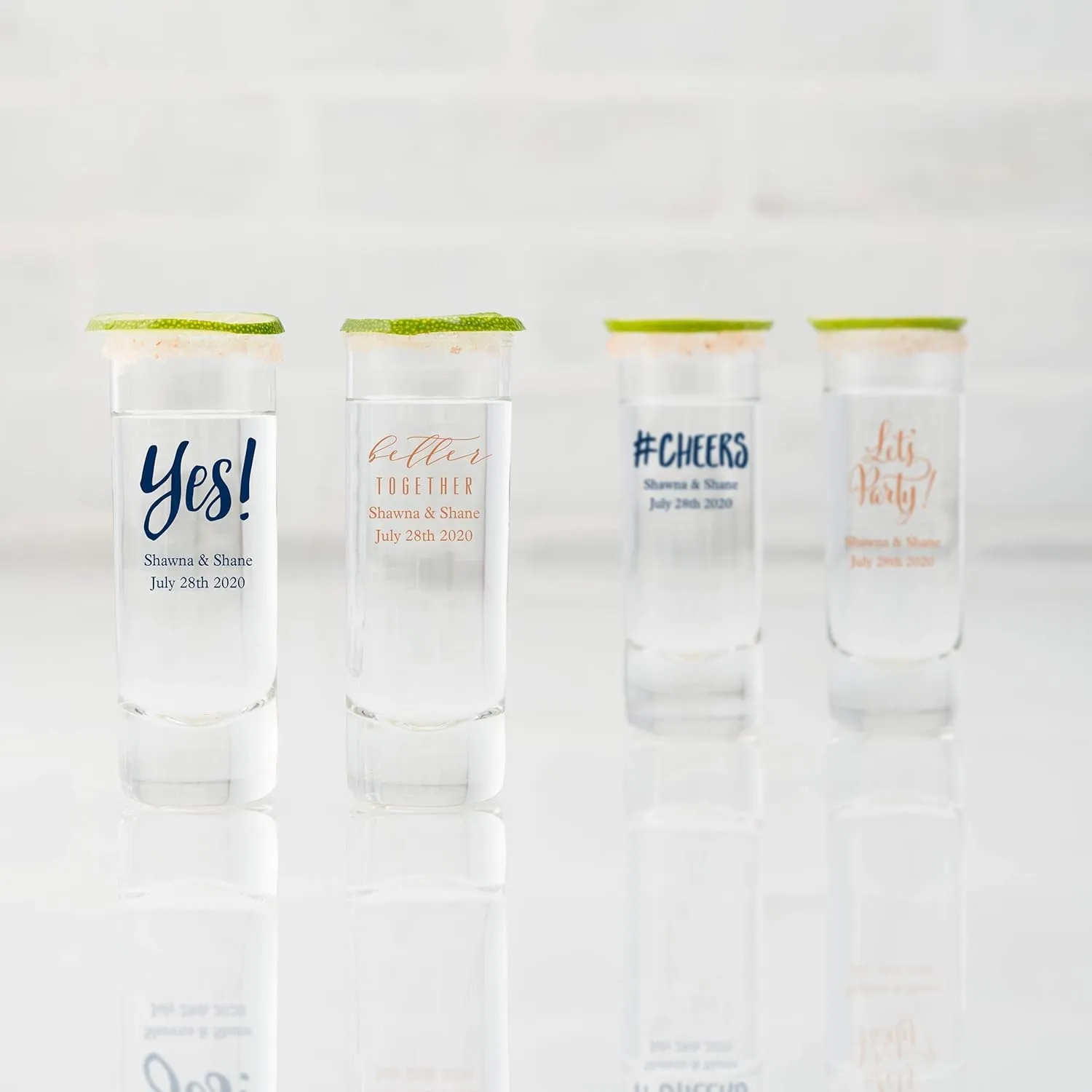 WEDDINGSTAR Personalized 2.5oz Tall Shot Glass Customizable Full Color Print - 1 pack (sample)