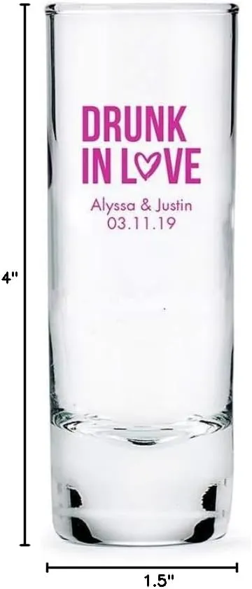 WEDDINGSTAR Personalized 2.5oz Tall Shot Glass Customizable Full Color Print - 1 pack (sample)