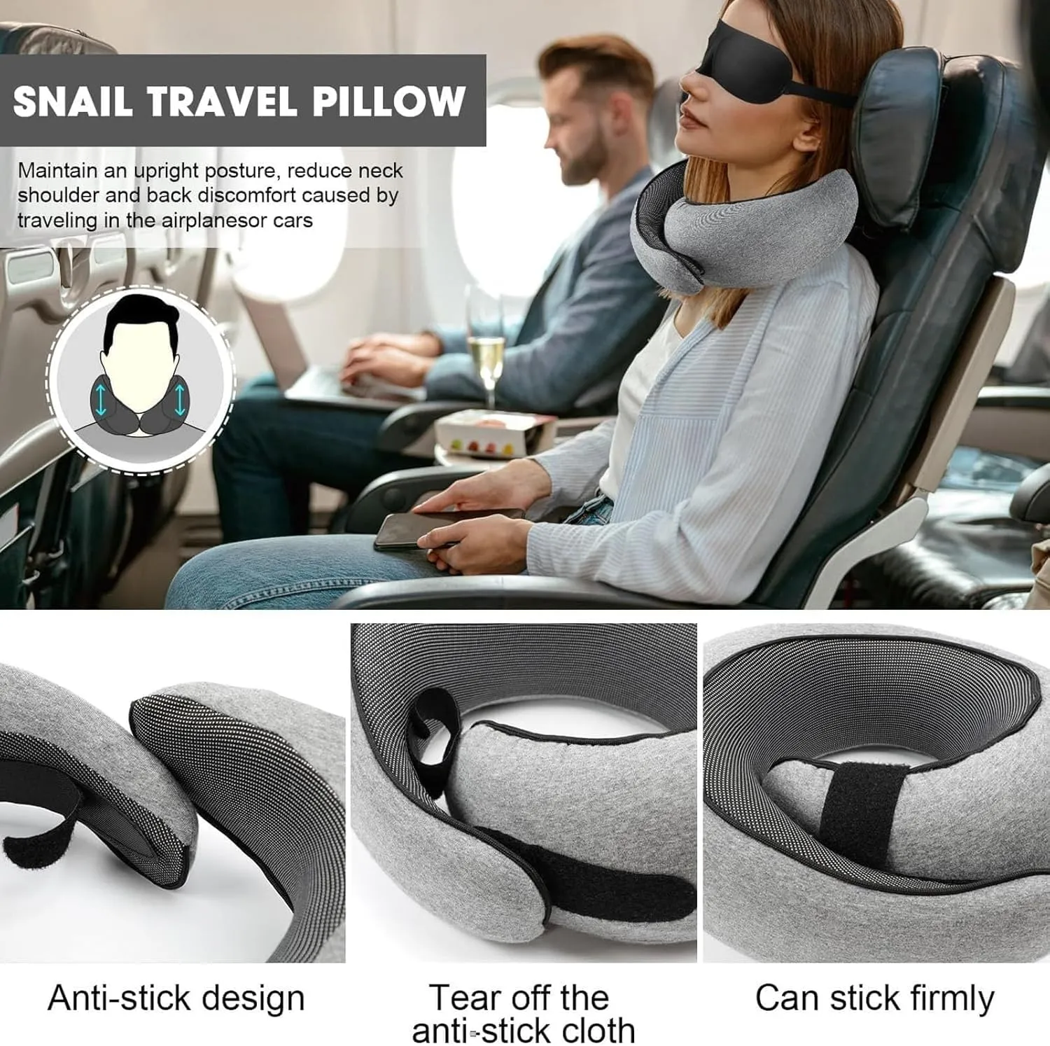 WEERSHUN Travel Pillows for Airplanes,2024 New Travel Pillow,Travel Neck Pillow Airplane Memory Foam Travel Pillow Neck Pillow for Traveling Suitable for Airplanes,Offices and Cars