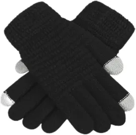 Women Men Winter Knit Mitten Gloves Thermal Fleece Lined Mittens Full Finger Hand Warmer Cold Weather Gloves