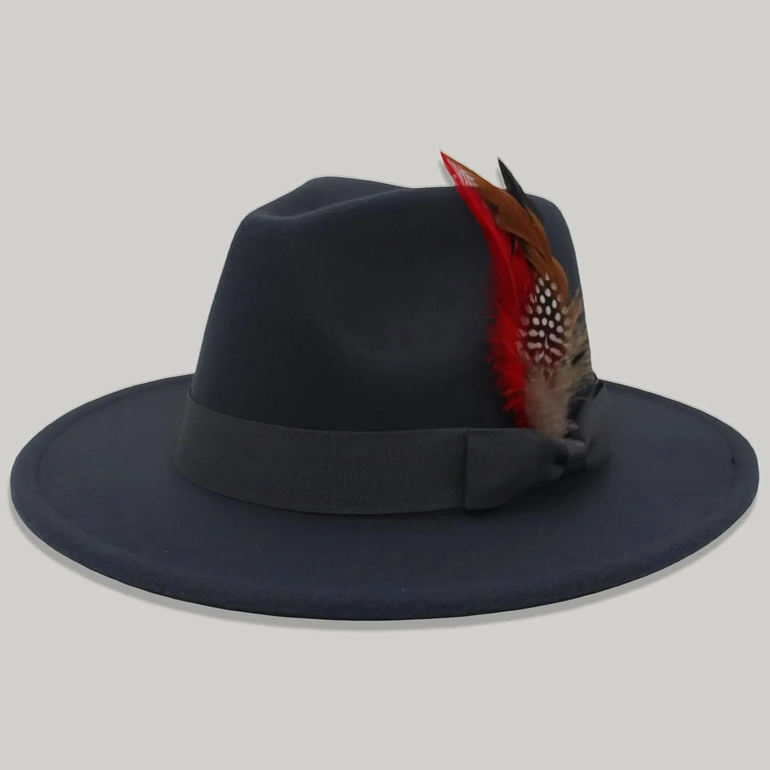 Women Vintage Felt Cloche Hat Melon Bowler Church Derby Party Fancy Dress Costume Accessory with Ribbon