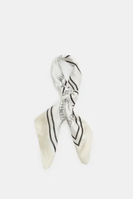 Women White Printed Scarf