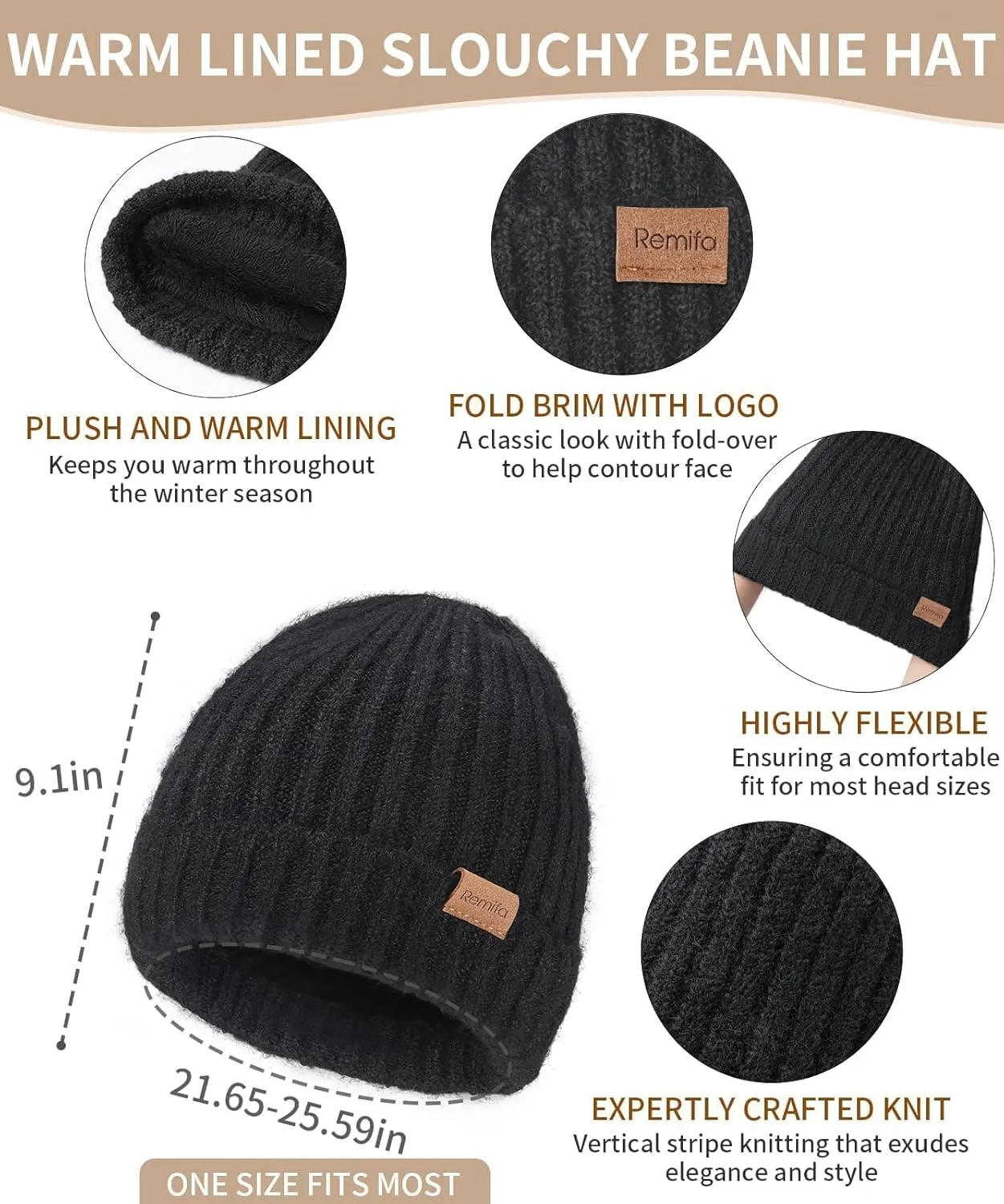 Women Winter Warm Knit Hat Beanie Long Neck Scarf Touchscreen Gloves Set Fleece Skull Cap Valentines Gifts for Men Women Teen