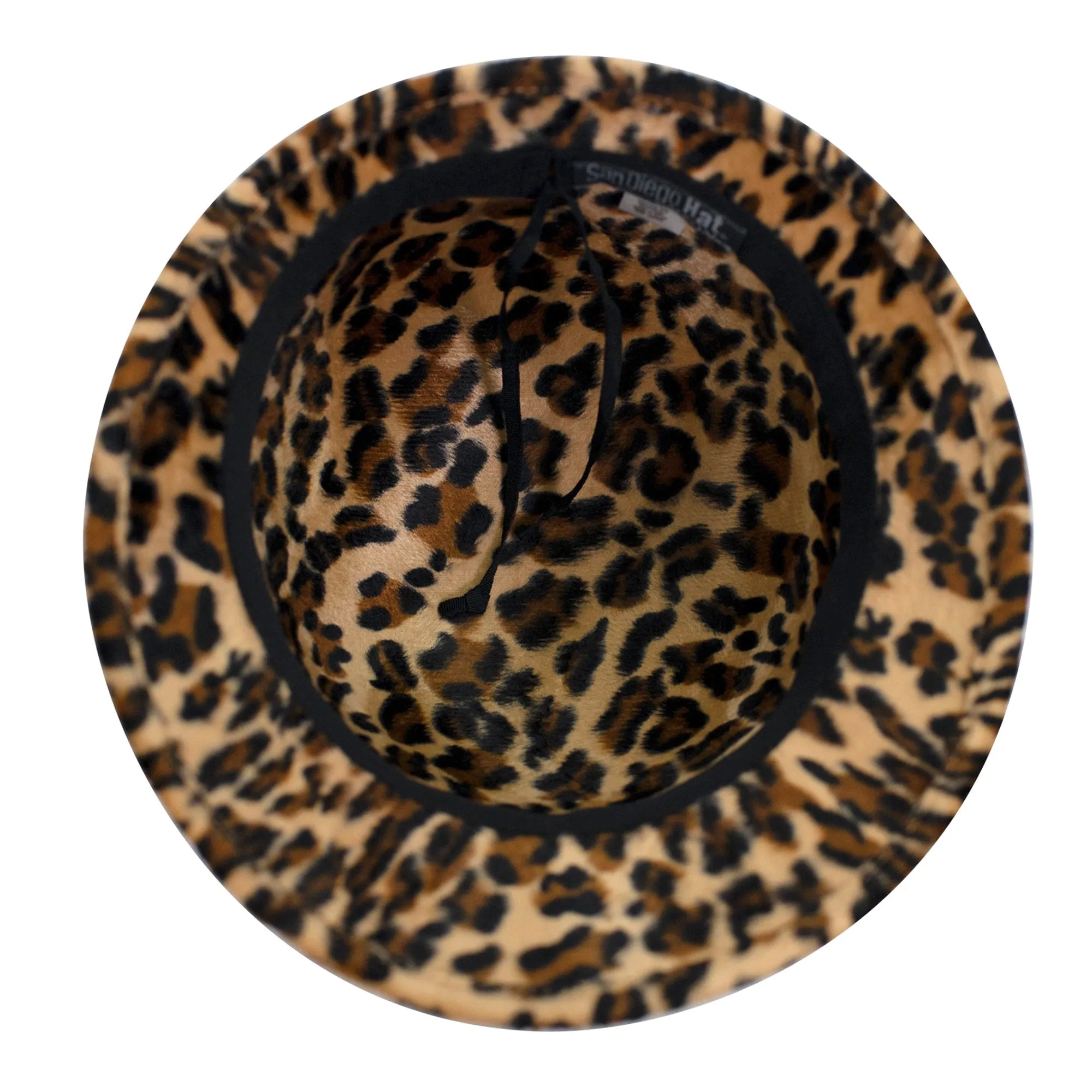 Women's Faux wool felt leopard cloche with grosgrain bow