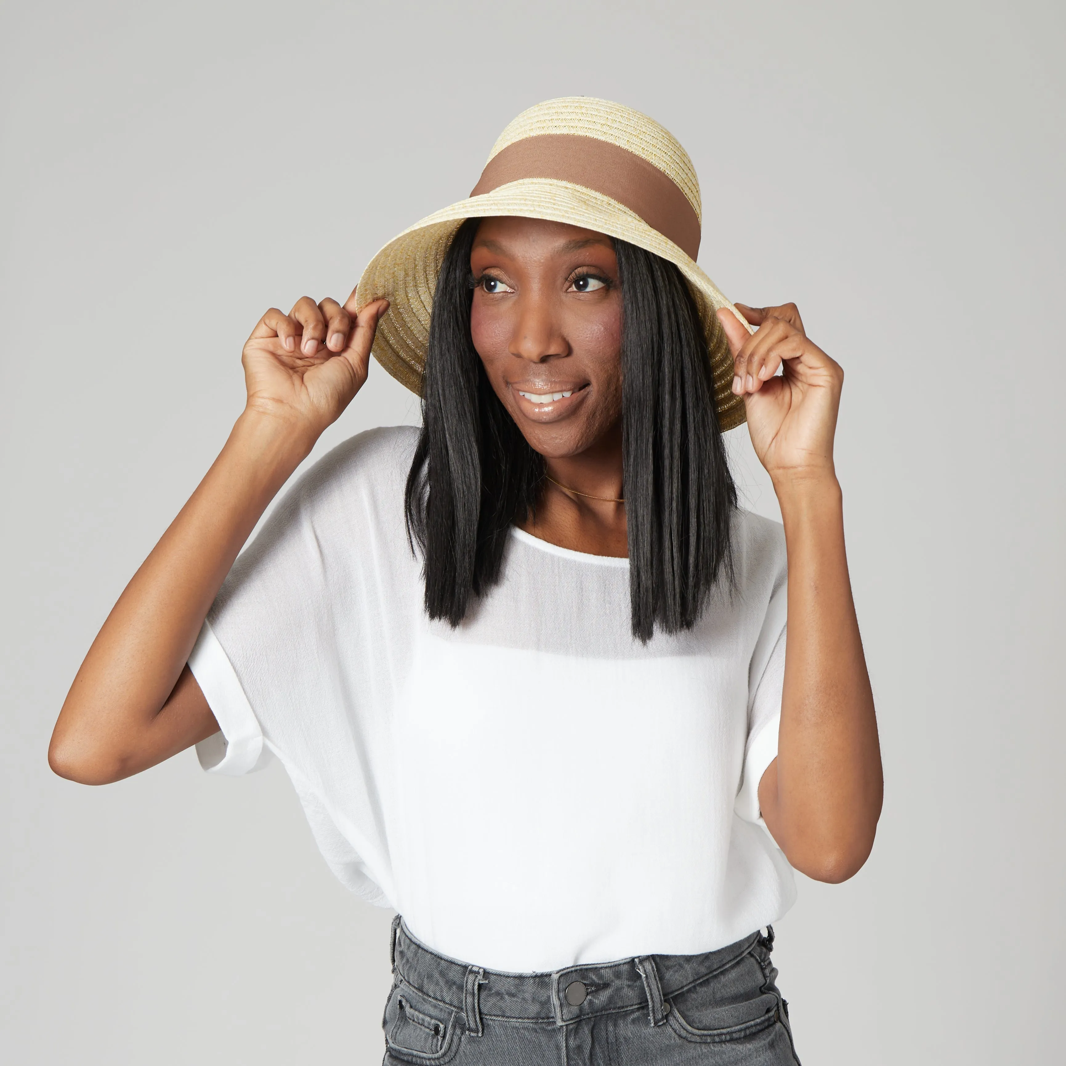 Women's Paperbraid Cloche W/ Grosgrain Band