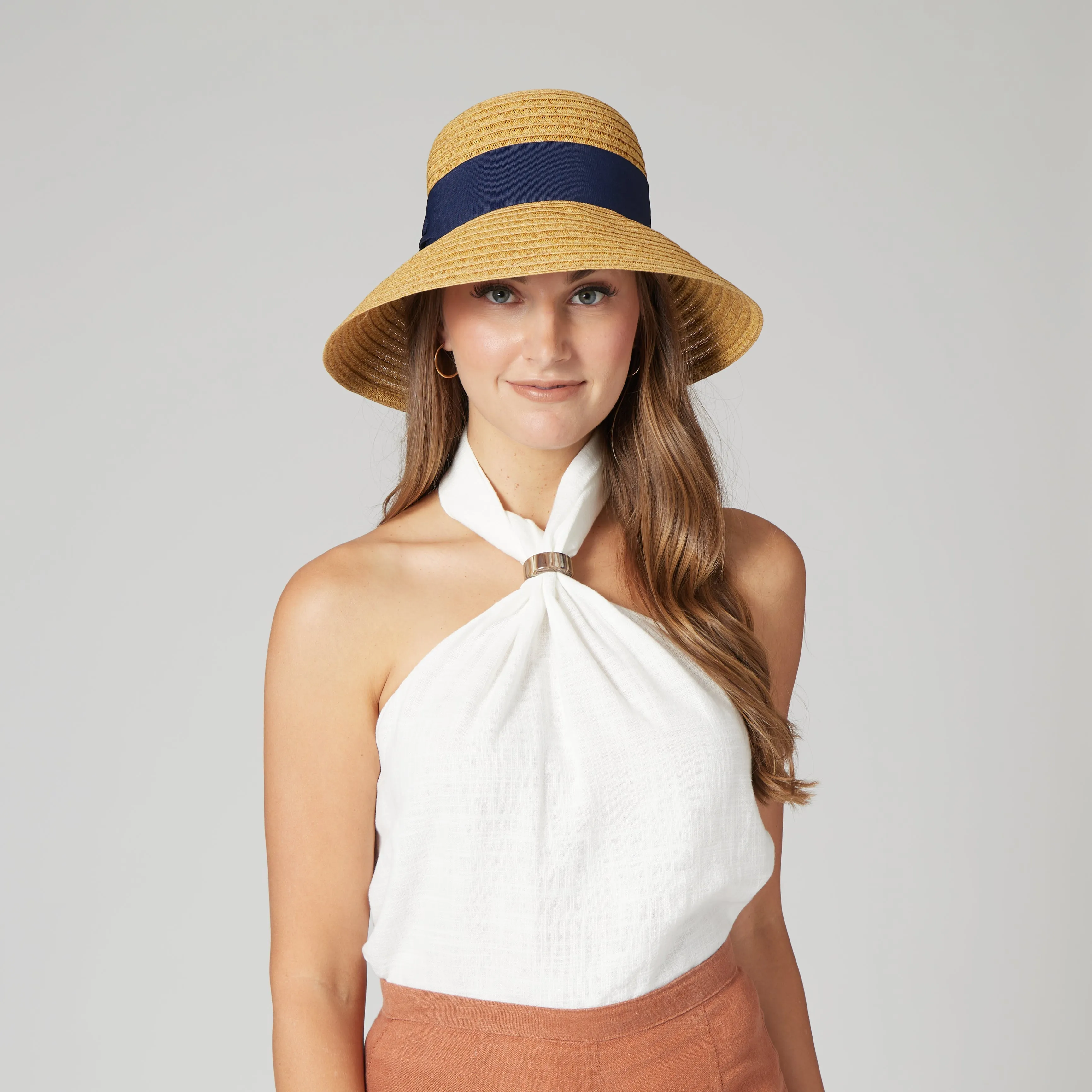 Women's Paperbraid Cloche W/ Grosgrain Band