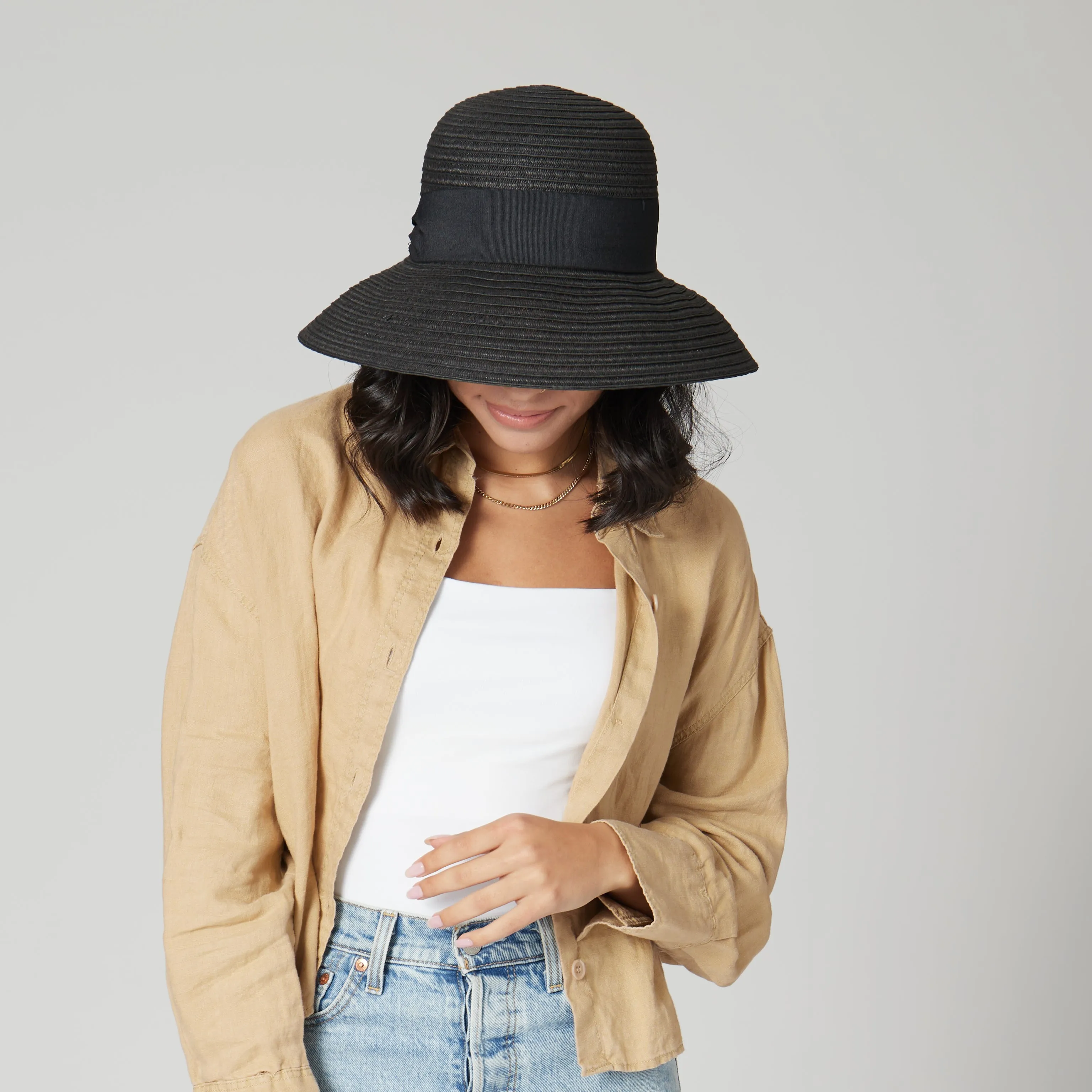 Women's Paperbraid Cloche W/ Grosgrain Band