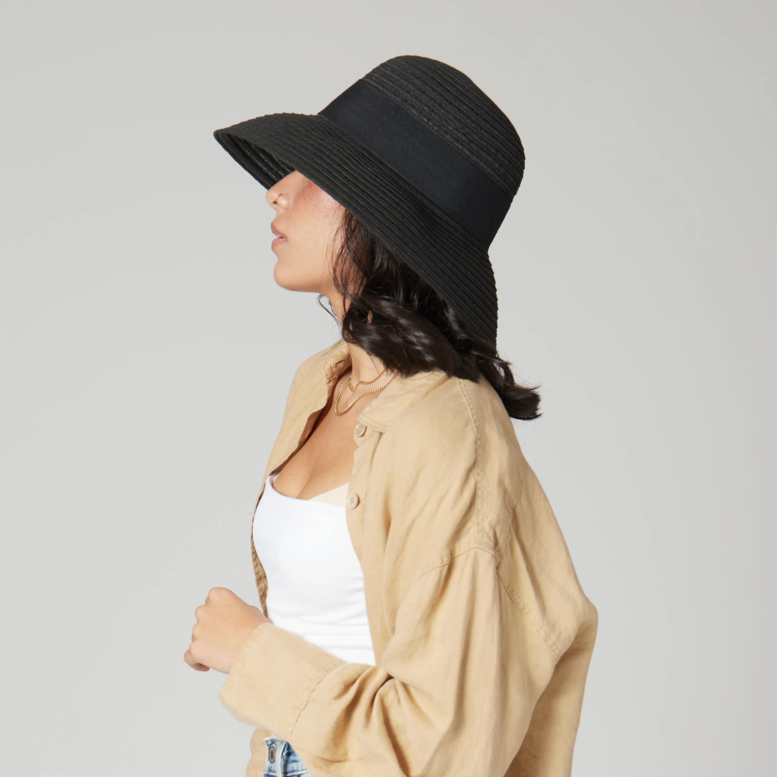 Women's Paperbraid Cloche W/ Grosgrain Band