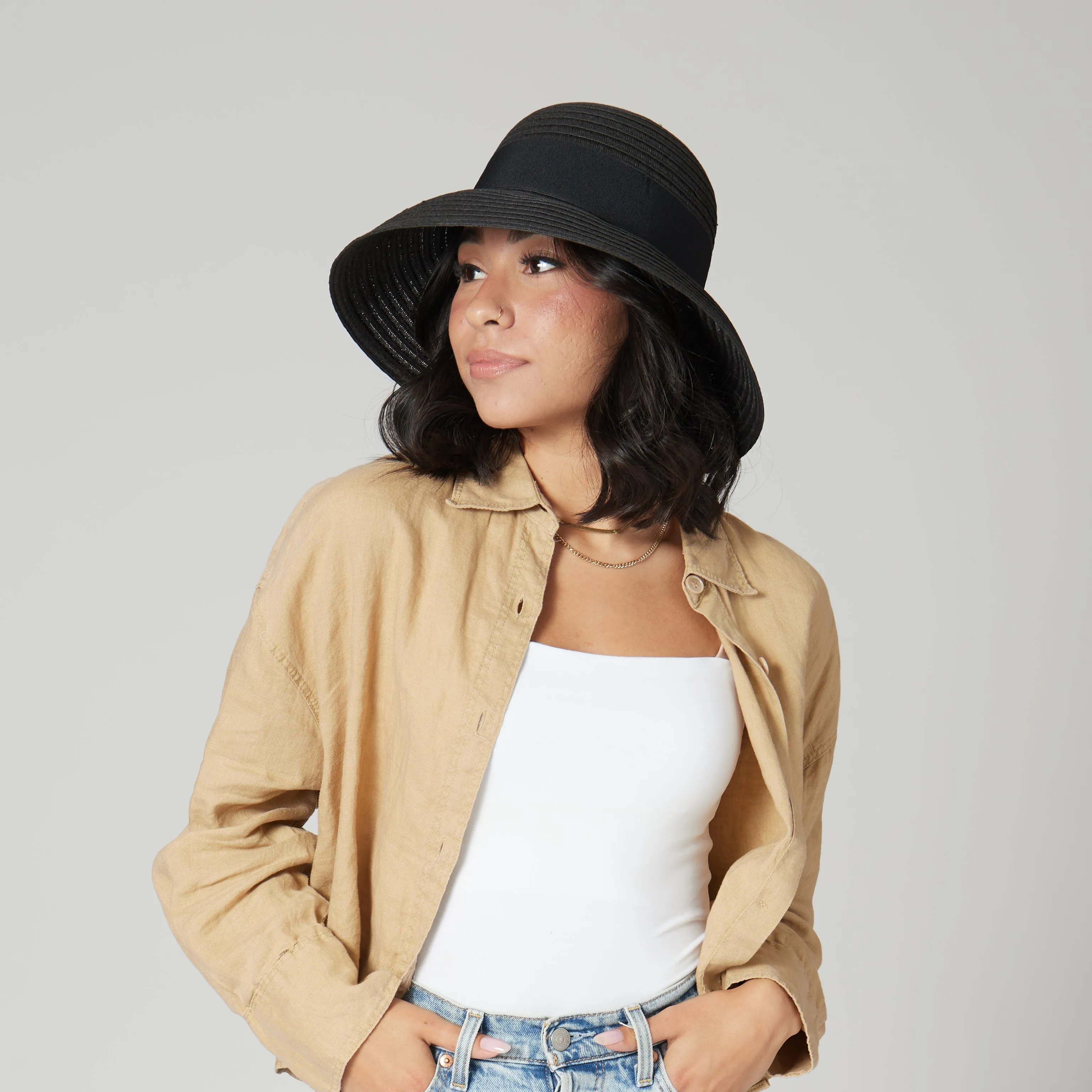 Women's Paperbraid Cloche W/ Grosgrain Band