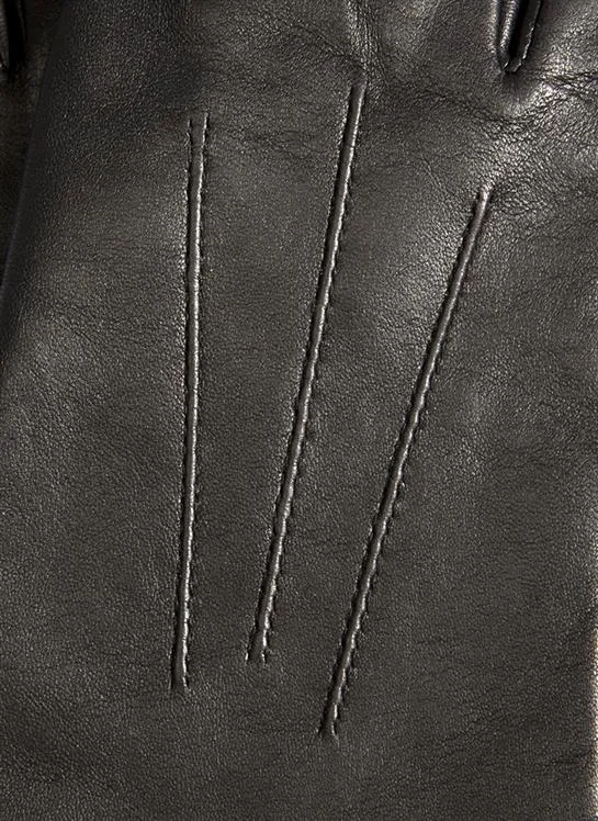Women's Three-Point Cashmere-Lined Leather Gloves