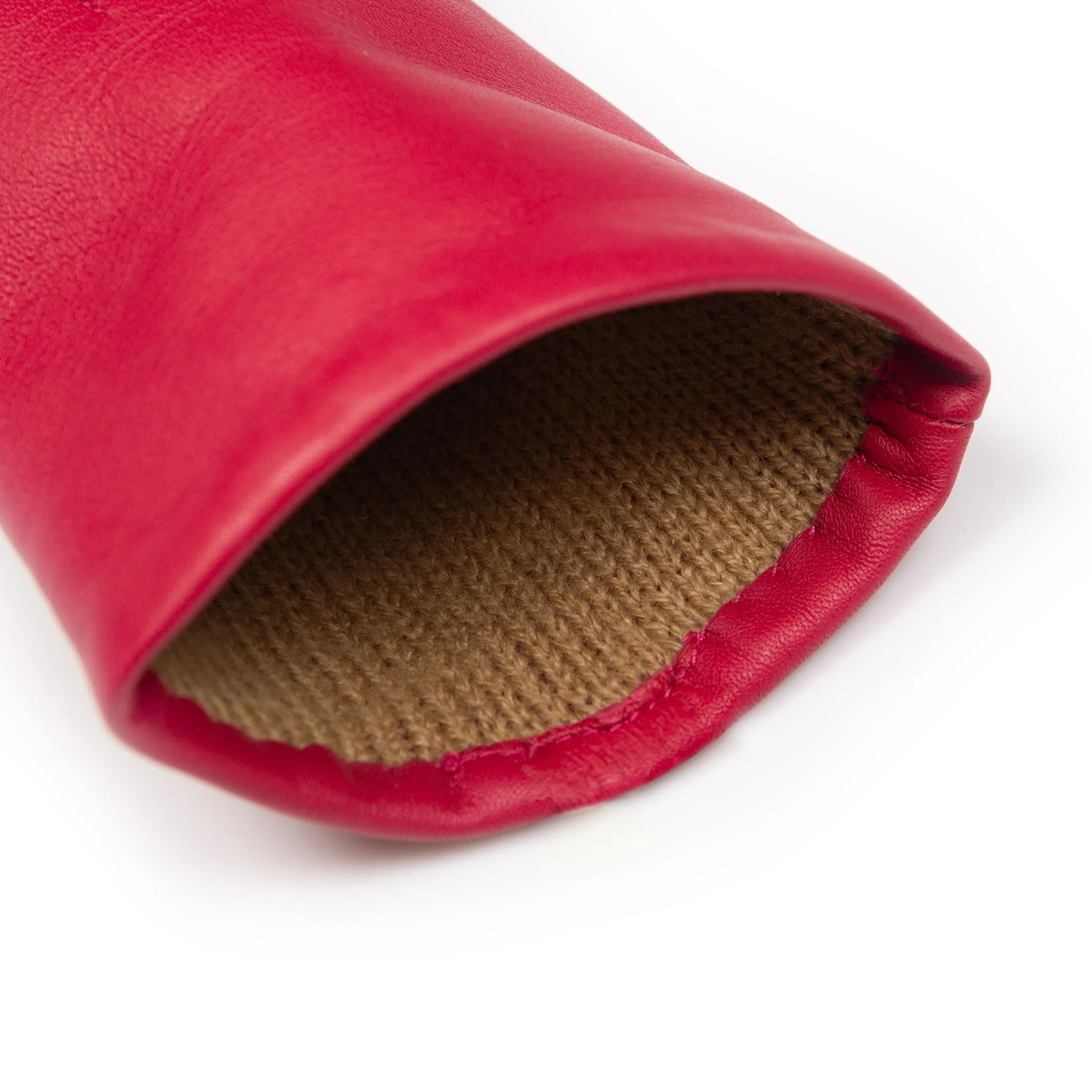 Women's Three-Point Lined Leather Gloves