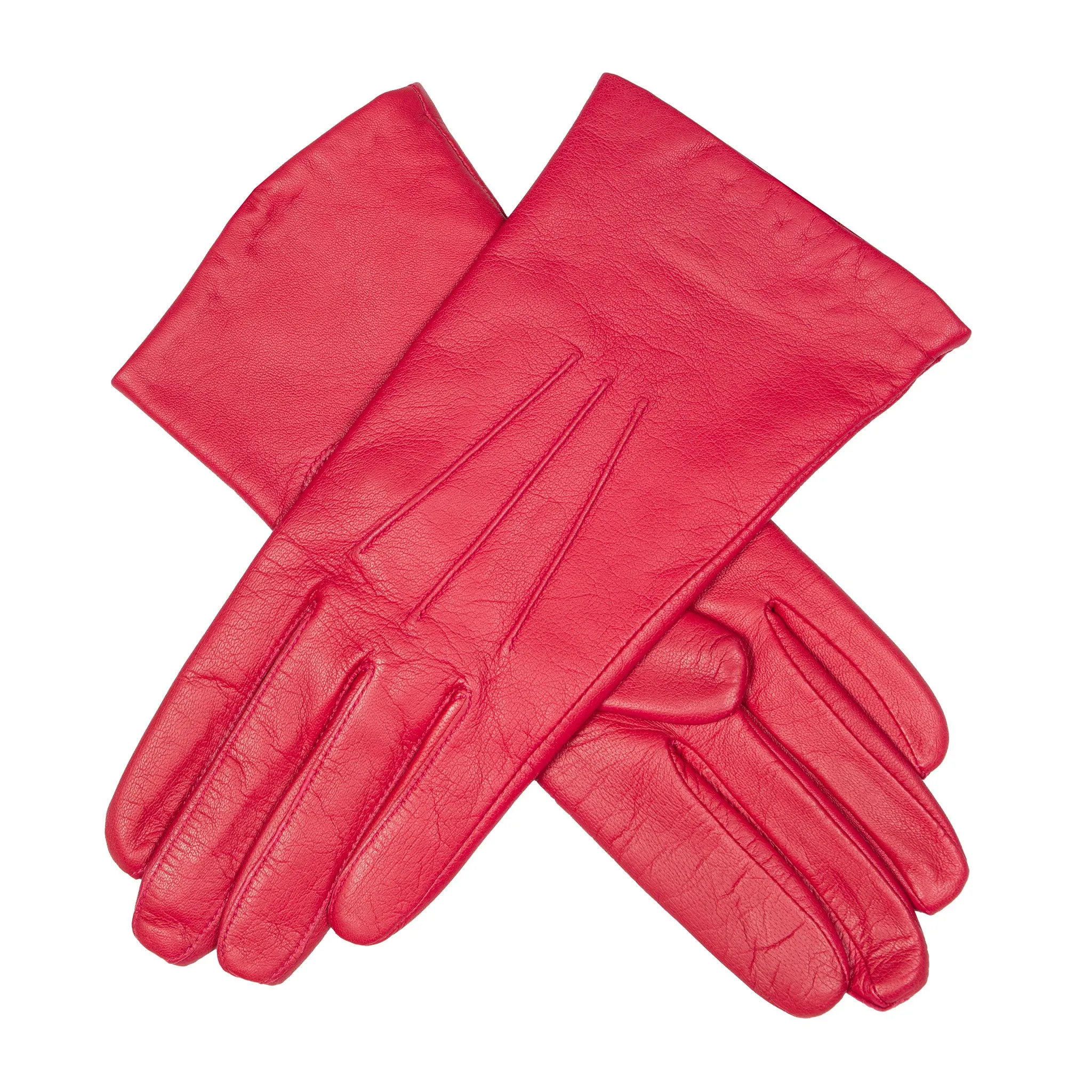 Women's Three-Point Lined Leather Gloves