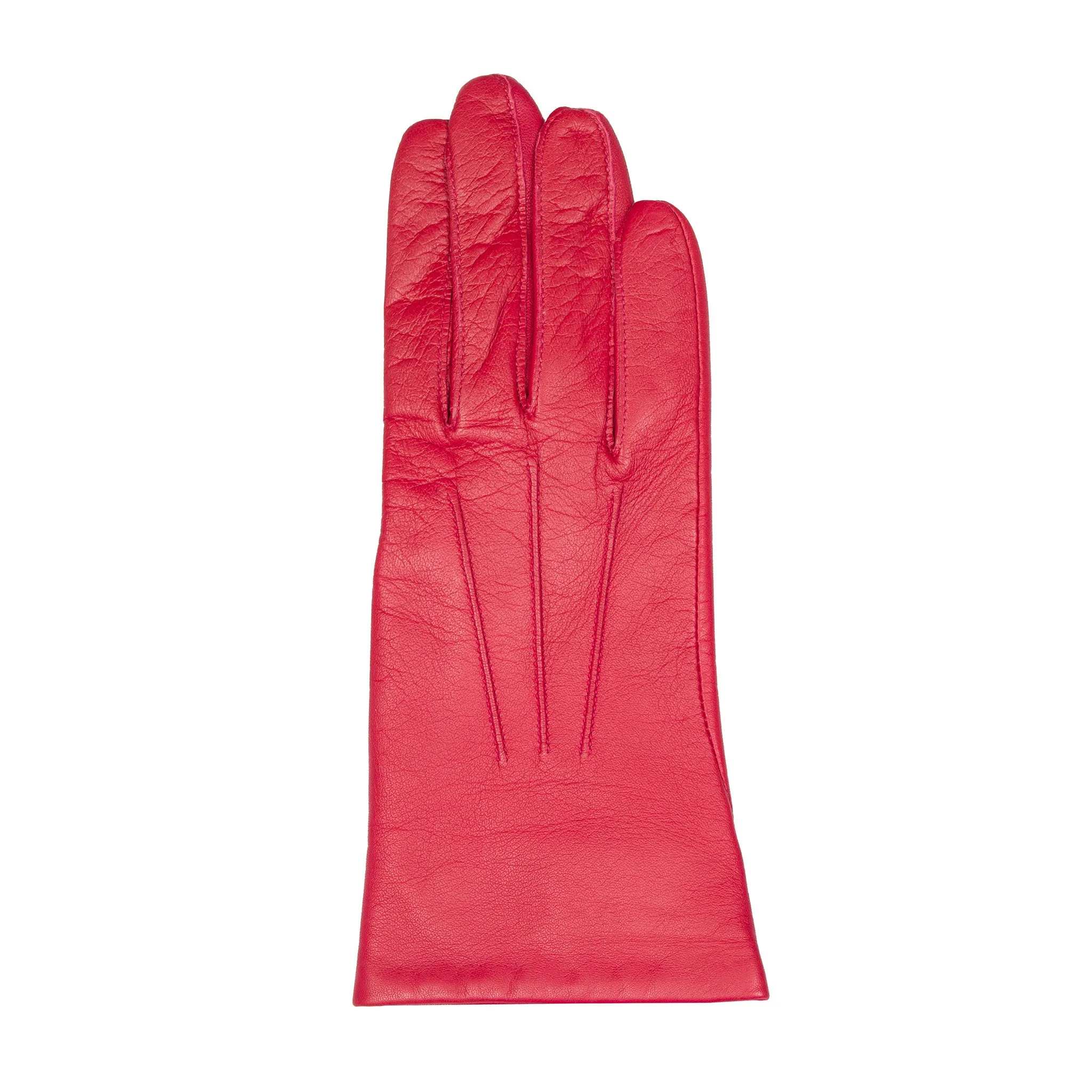 Women's Three-Point Lined Leather Gloves